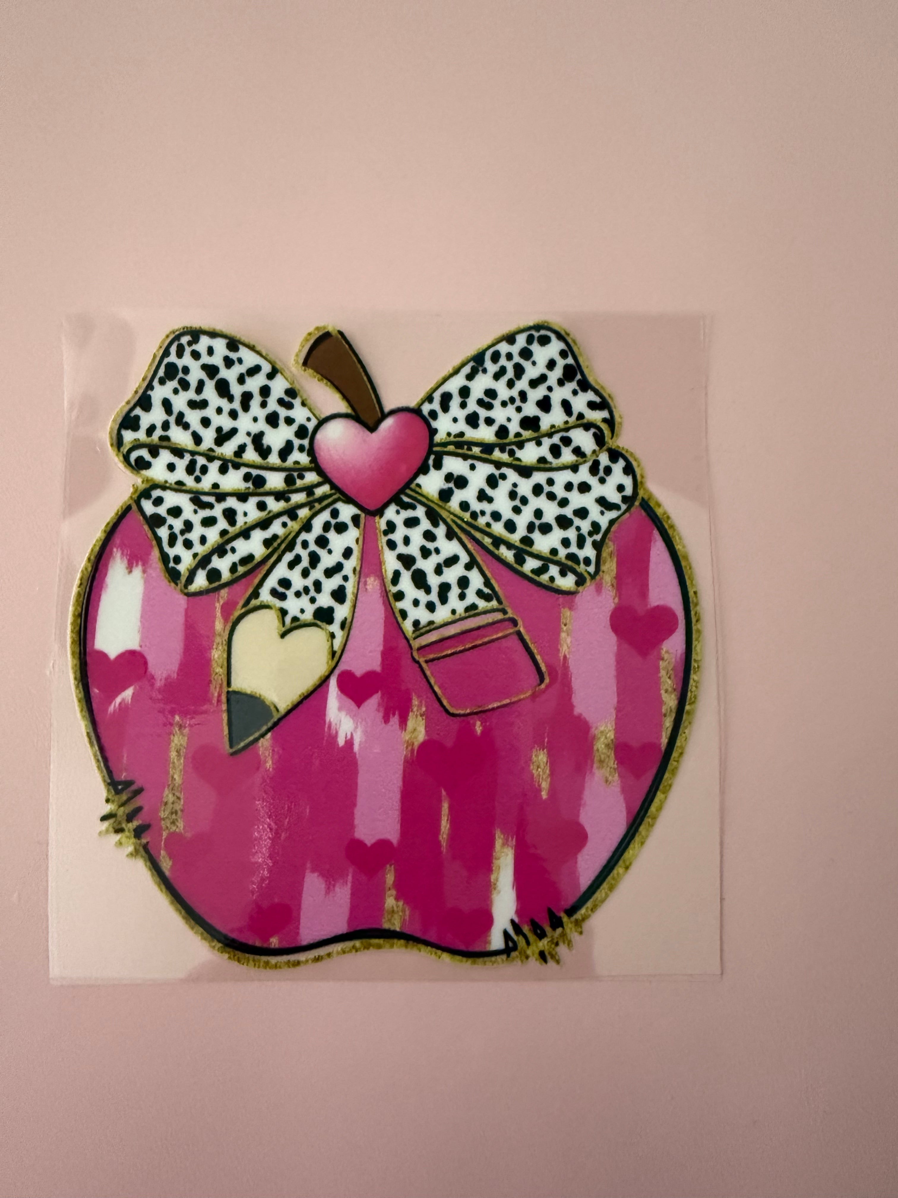 Apple & pencil bow